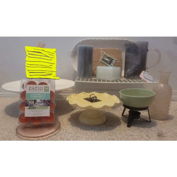 Home & Kitchen Decor and Collectibles  Cake Platter Candles Vases