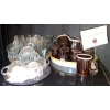 Image 1 : Beverage Vessels for Group Consumption Beautiful Stoneware Mugs Crystal Punch Bowl w/ Accessories
