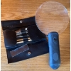 Image 1 : Large Magnifying Glass w/ Precision Tinker Set in Black Case w/ Snap Closure