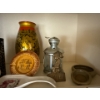Image 3 : Decor Collection - Solid Brass Signage, Religious Blessing, Candle Holders, Decorative Vase USSR  