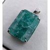 Image 1 :  Silver Emerald gemstone Pendant 4.7 ct Certified Value ($12,185 Appraisal)