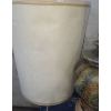 Image 5 : Pair of Ceramic Lamps w/ Painted Pattern and Wooden Base 36 T (To Top of Finial)