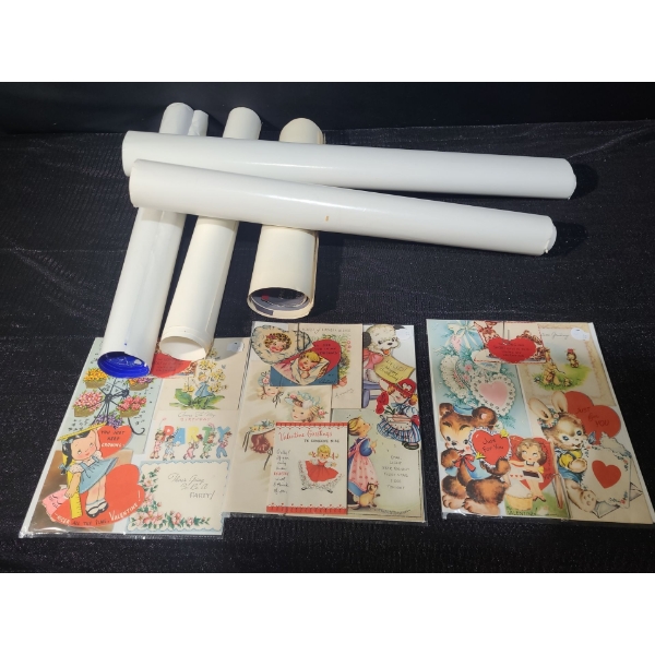 Vintage Posters (Some Condition Issues/ Rolled) and Vintage Cards (Lots of Valentine's Day Cards)