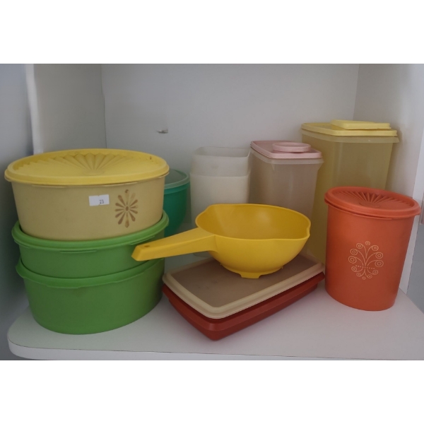 Assorted Tupperware Storage Containers and Strainer
