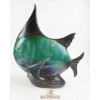 Image 2 : Ceramic Fish Sculpture with Green and Black Glazed Finish