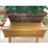 Image 2 : Gorgeous Wood Table/Stool Set + Potted Artificial Flowers (L is 28W, 24D, 24T, M  is 18W, 13D, 12T) 