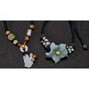 Image 3 : Set of 3 Jade & Cord Necklaces With Two Bracelets