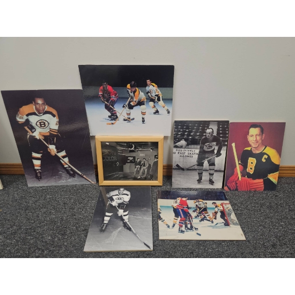 Vintage Boston Bruins Photographs and Print in Frame