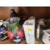 Image 10 : Contents of Shelf (2) Including: Pirate Mug, Mini Rose Teapot, Vases and Other Home Decor
