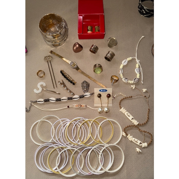 Ladies Costume Jewellery Collection - Dangly Earings Hoops Bangles & Hair Pins 