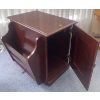 Image 2 : Mahogany Multi Purpose End Table / Cabinet / Magazine Rack 19T w/ Rotating Globe 