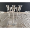 Image 1 : Glass Optic Swirl Champagne Flutes and Glass Candlestick/ Bud Holder