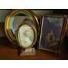 Image 1 : Antique Art Print w/ Oblong Mirror & Gold Toned Photo Frame 8T
