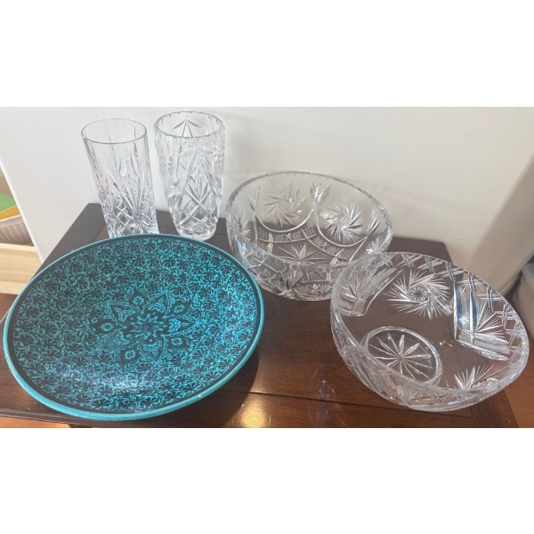 Assorted Servingware Bundle Crystal Bowls & Collectible Pieces  Quite Nice!