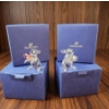 Image 1 : Swarovski Crystal Rabbit Figurines with Floral Accents (Set of 2) in Original Boxes