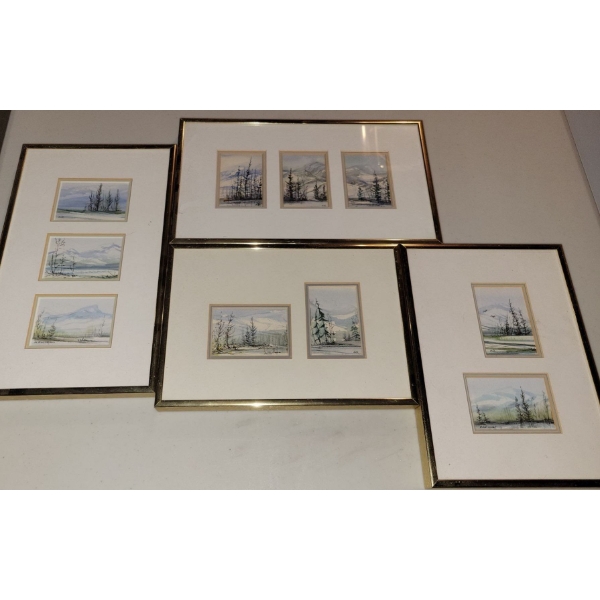 Collection Of Framed Water Color Paintings By Canadian Artist Andrew Reilman