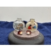 Image 3 : Pair of Hand Painted Glass Snuff Bottles with Spoons  3.5H & 3H 