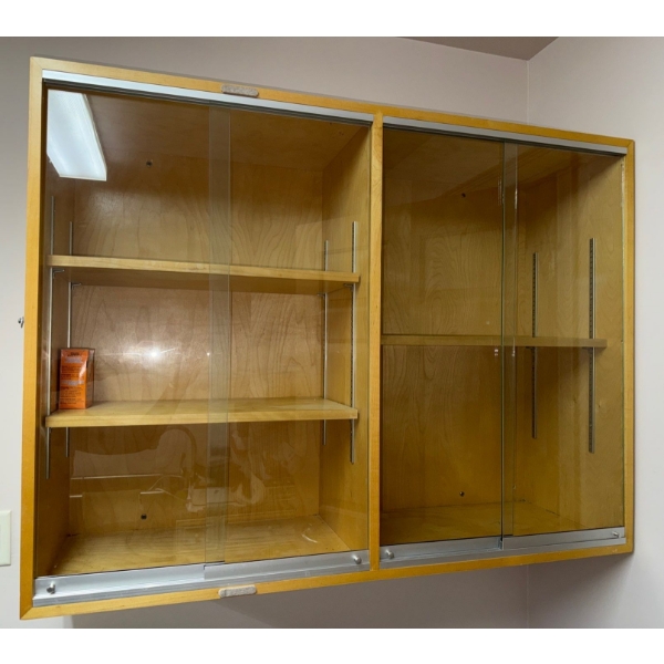 Wall Mounted Display Cabinet w/Sliding Glass Doors & Adjustable Shelves  57x31"tall