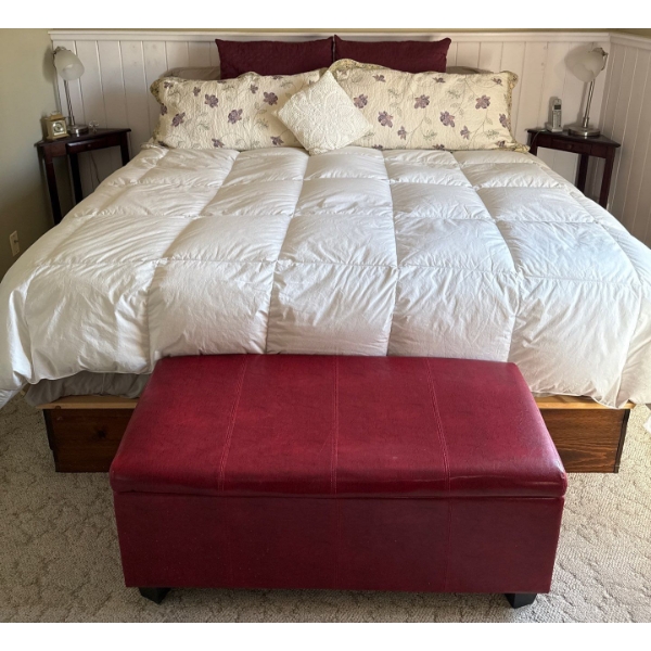 King Bed Bundle - Captains Slab(w/ 6 Drawers) Mattress Bedding w/ Blanket Trunk 