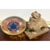 Image 2 : Vintage Wooden Jewelry Box with Mirror, Brass Candlesticks, Ceramics, and Decorative Items