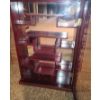Image 2 : Asian Inspired Wooden Curio Cabinet w Mirror Back 17 w, 29 h, 4 1/2 d