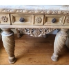 Image 2 : Wood and Marble Side Table 28 W, 28 D, 27 T 