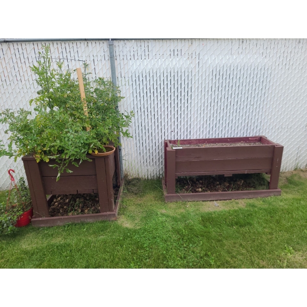 Pair of Brown Wooden  50 w, 22 d, 25 h & 31 w, 32, h, 28 h