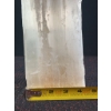 Image 7 : Trio of Decorative Stone Items: Selenite, Abstract Serpentine Sculpture, Green Stone Plate