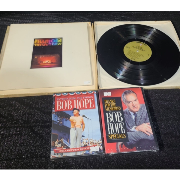 Bill Graham Presents in SF "Fillmore- The Last Days" Record, Bob Hope DVD's