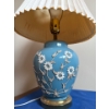 Image 2 : Lovely Gibbard Wood Bedside Table (22W, 15D, 26T) w/ Gorgeous Blue Art lamp 