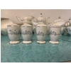 Image 4 : Vintage Minton Pandora bone china delicate grey floral pattern and silver trim One large co