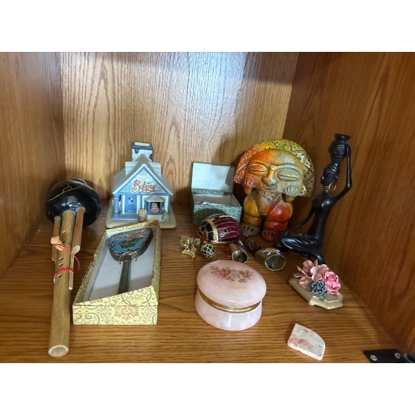 Alabaster Italy Trinket Box, Partylite 'Bakery', Oriental Decorative Mirror, Decor, Figurines, More 