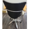 Image 3 : Orbit Hydraulic Salon Styling Chair 5 - Genuine Leather w/ Brushed Nickel - 22x24x37