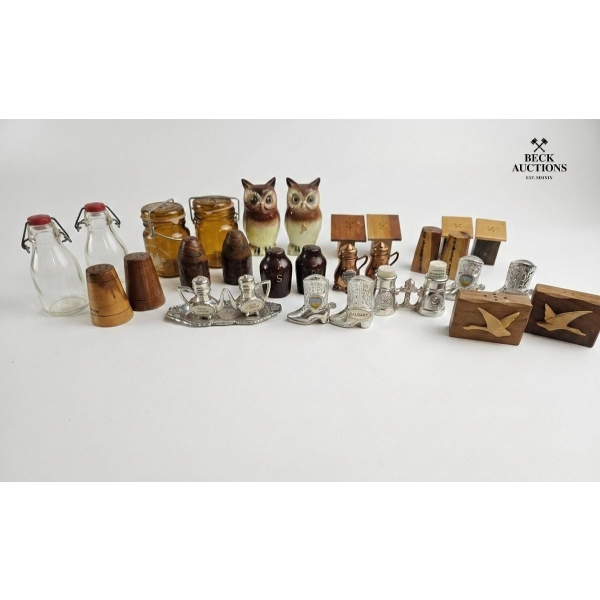 Different Porcelain figurals Salt And Pepper Shakers.