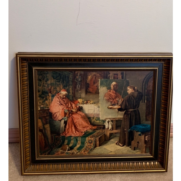 'The Cardinals Portrait' By Toby Rosenthal Oil on Board 15x12