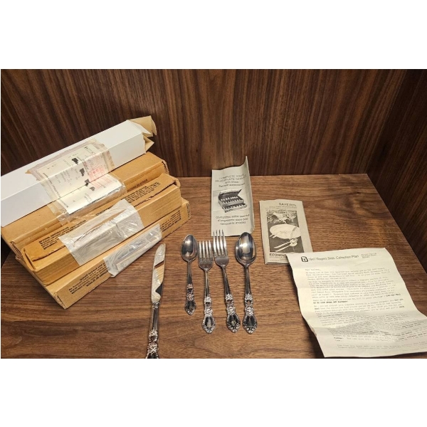 Silver-Plated Flatware Set with Original Packaging and Documents