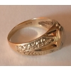 Image 3 : Stamped 10K Men's Tri- Gold Signet Ring 5.6g