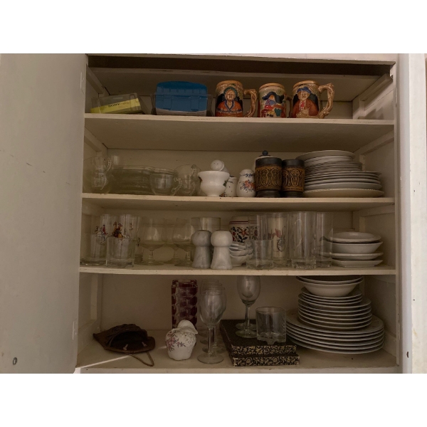 Collection of Plates, Bows, Glasses, and Decorative Mugs