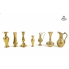 Image 1 : Collection Of Assorted Vintage Brass Vases And A Candlestick