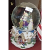 Image 2 : Assorted Holiday Decor: Snow Globe, Picture Box, Ceramic Tree and Wooden Santa Treat Box