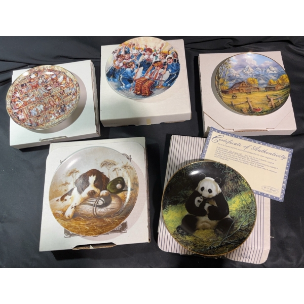 5 Assorted Decorative Plates with Boxes