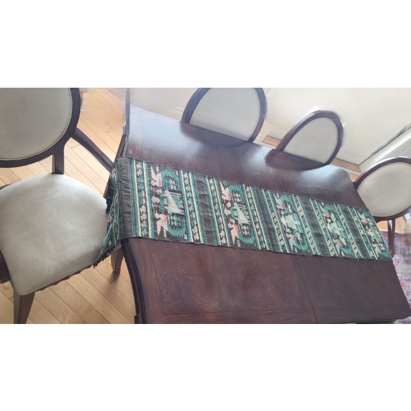 Dining Table 68 W, 42 D, 30 T w/ 2 Arm Chairs 25 W, 20 D, 40 T, 4 Side Chairs 22 W, 20 D, 40 T