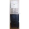 Image 1 : Small Two Drawer Filing Cabinet w/Plastic Storage Dressers  14"w x 18"d x 27"tall