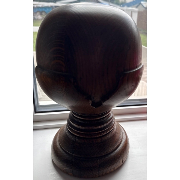 Antique Solid Wood Orb / Footed Sphere 12T 