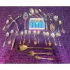 Image 1 : Collection of Lovely Silver Plated Utensils, Including Forest Flower Community Spoons