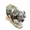 Image 3 : 4 Carved Stone Sculptures: Pyramid, Mask, Buffalo, Hawk