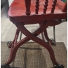 Image 6 : Vintage Adjustable Cherry Red Colour High Chair 14 w 25 d 40 1/2 h.  Vinyl/Chrome 17 w 17 1/2 d 39 h