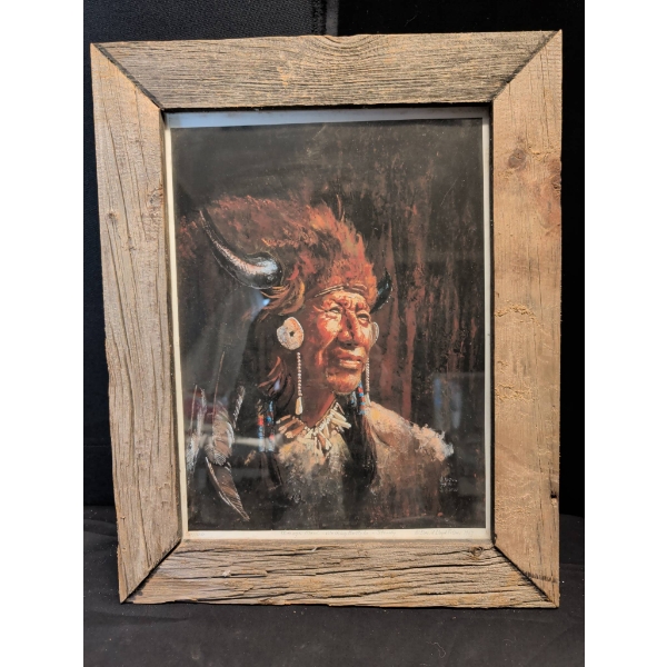 Framed Limited Edition Print 'Walking Buffalo' by David Lloyd Fisher, 1967