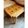 Image 4 : Vintage 1970s three combining teak coffee tables with vintage tile tops largest one is 18” height 21
