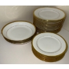 Image 5 : French Limoges Porcelain Service Set With Gold Trim & Double Inlay,  Cups, Plates, Gravy Boat
